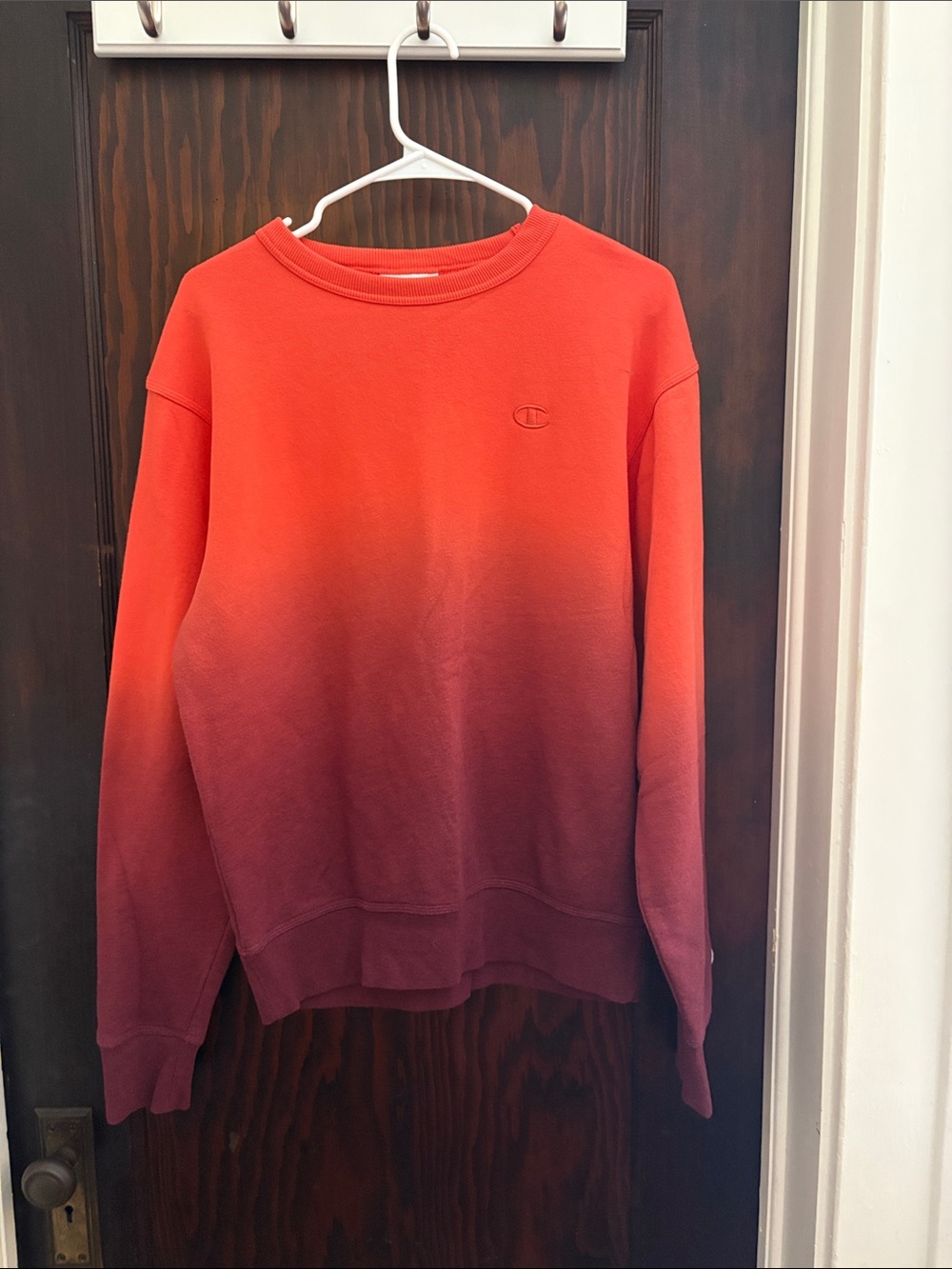 Champion Ombre Crewneck Sweatshirt - Orange to Burgundy